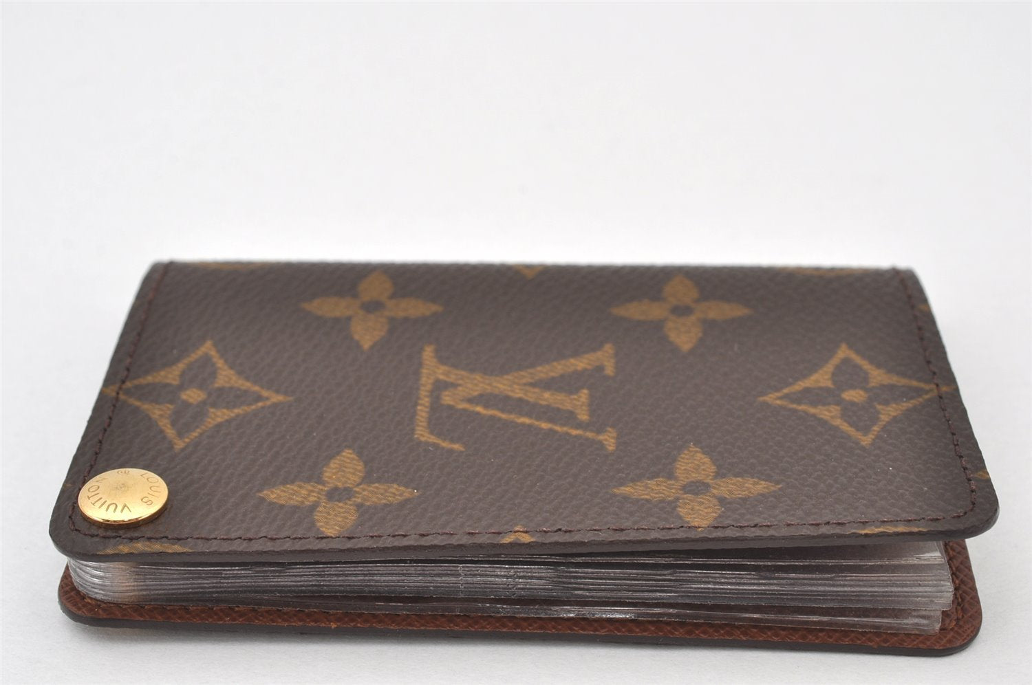 Auth Louis Vuitton Monogram Porte Cartes Credit Pression M60937 Card Case 6457K