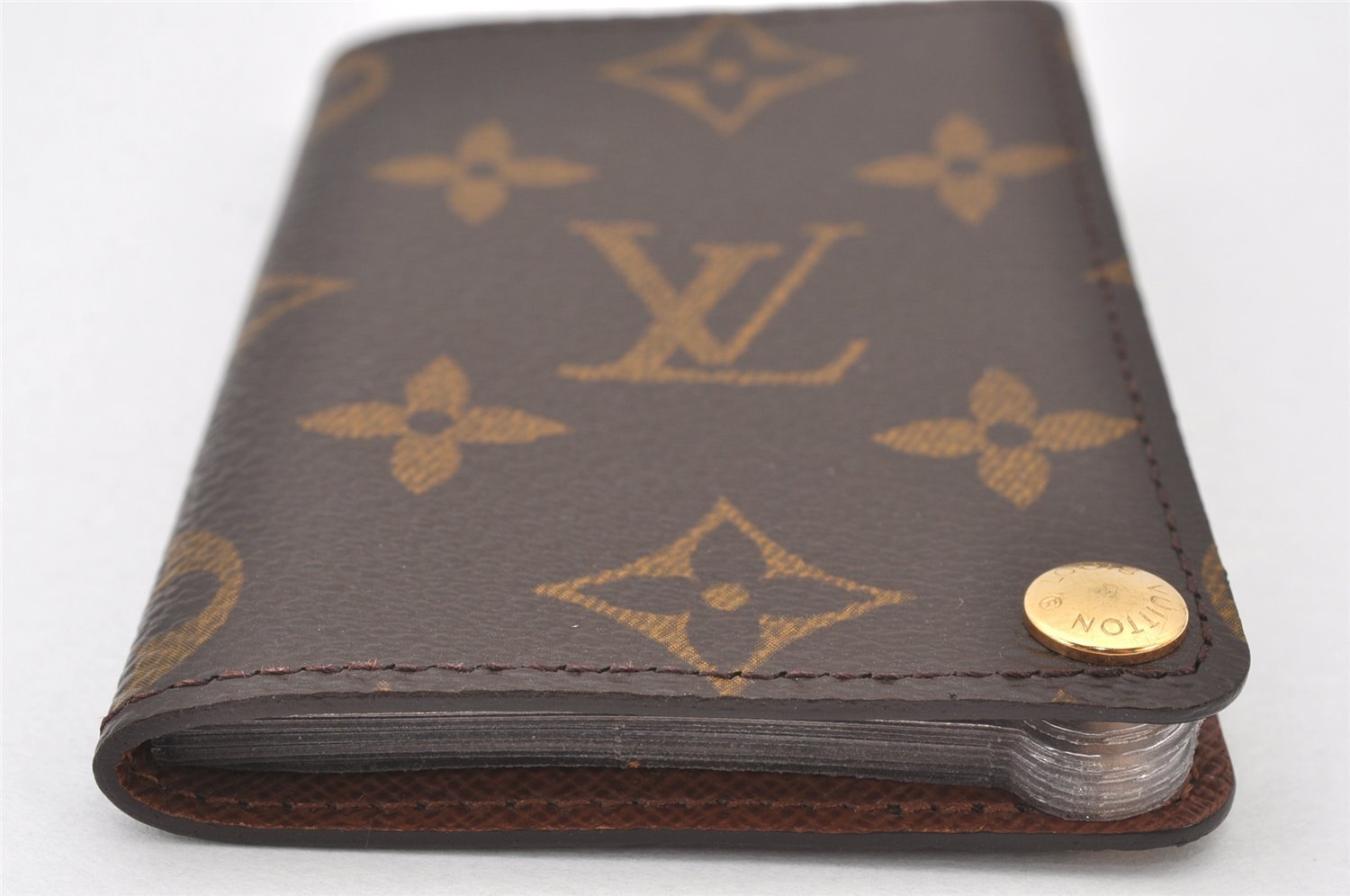Auth Louis Vuitton Monogram Porte Cartes Credit Pression M60937 Card Case 6457K