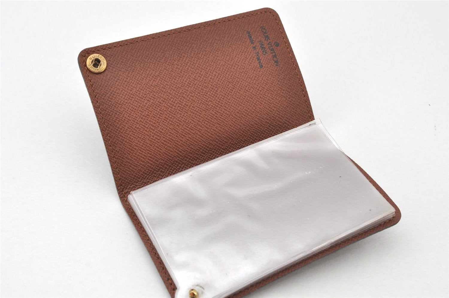 Auth Louis Vuitton Monogram Porte Cartes Credit Pression M60937 Card Case 6457K
