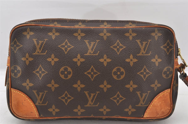 Authentic Louis Vuitton Monogram Marly Dragonne Clutch Hand Bag Old Model 6458K