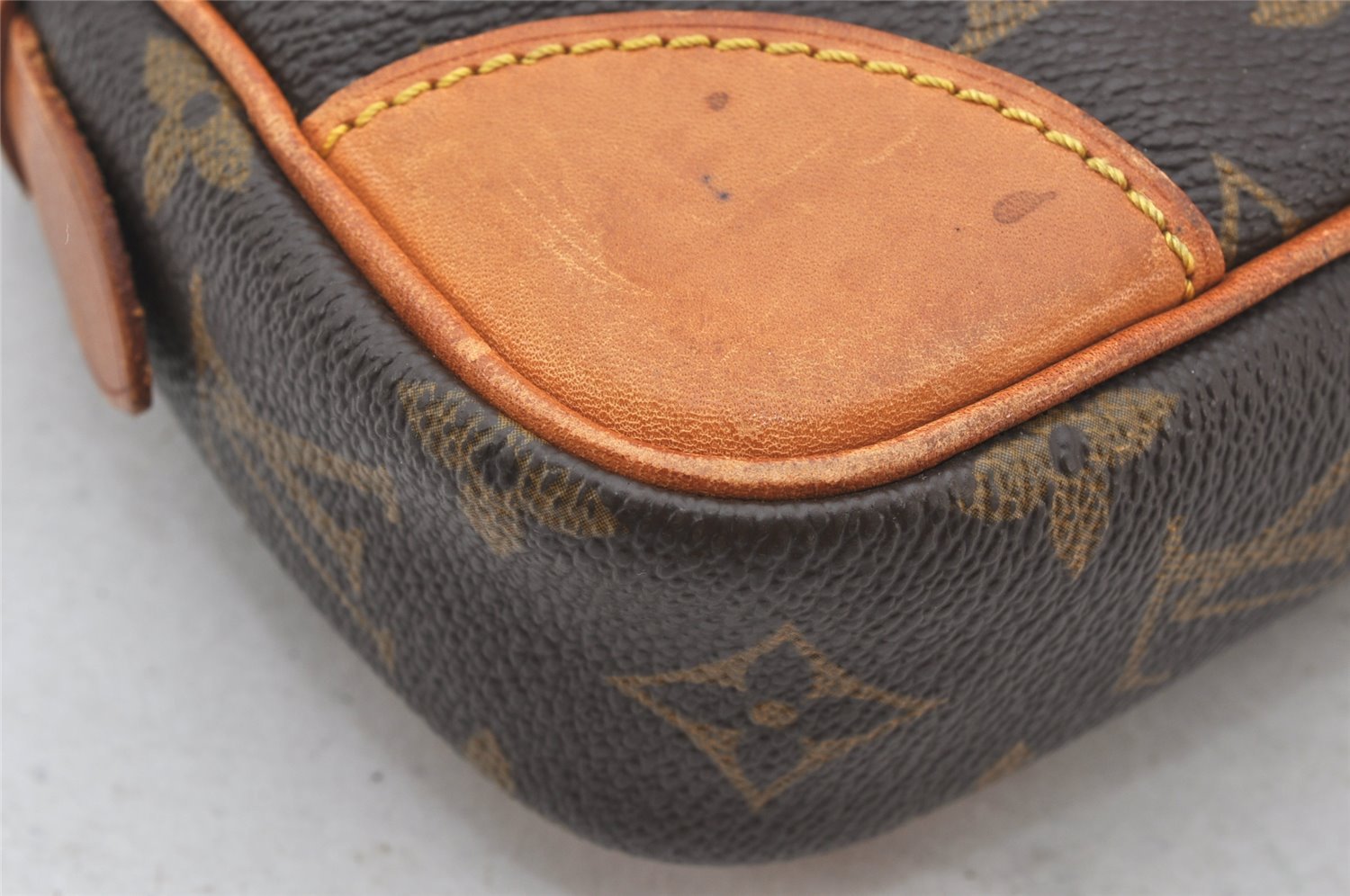 Authentic Louis Vuitton Monogram Marly Dragonne Clutch Hand Bag Old Model 6458K