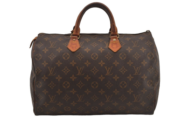 Authentic Louis Vuitton Monogram Speedy 35 Hand Boston Bag M41524 LV Junk 6459J