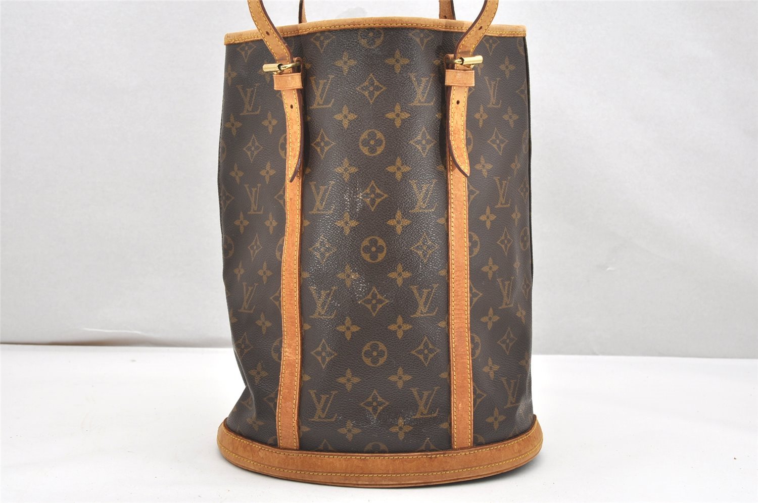 Authentic Louis Vuitton Monogram Bucket GM Shoulder Tote Bag M42236 Junk 6460K