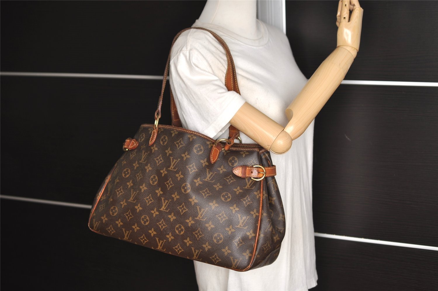 Authentic Louis Vuitton Monogram Batignolles Horizontal Tote Bag M51154 LV 6461J