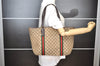 Authentic GUCCI Web Sherry Line Tote Bag GG Canvas Leather 139260 Brown 6462I