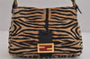 Authentic FENDI Mamma Baguette Shoulder Hand Bag Unborn Calf Leather Beige 6462J