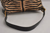 Authentic FENDI Mamma Baguette Shoulder Hand Bag Unborn Calf Leather Beige 6462J