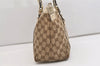 Authentic GUCCI Abbey Shoulder Tote Bag GG Canvas Leather 141470 Brown 6463J