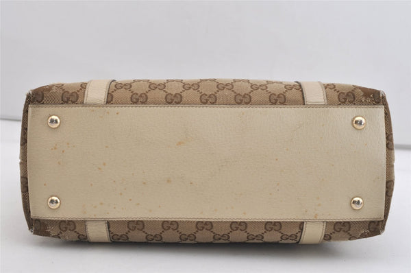 Authentic GUCCI Abbey Shoulder Tote Bag GG Canvas Leather 141470 Brown 6463J