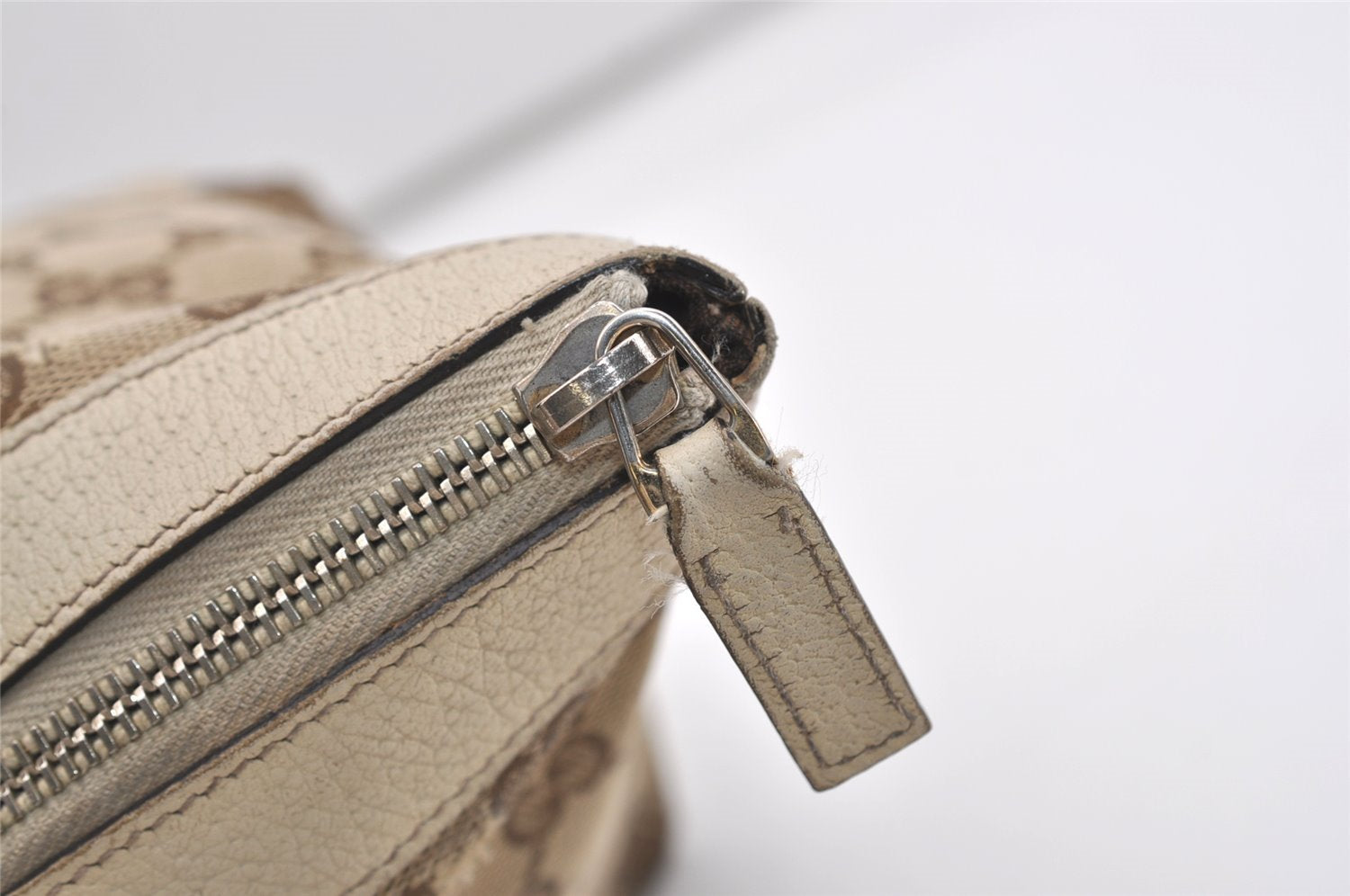 Authentic GUCCI Abbey Shoulder Tote Bag GG Canvas Leather 141470 Brown 6463J