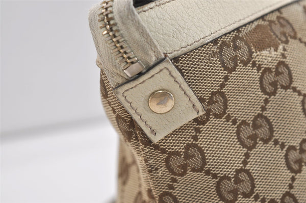 Authentic GUCCI Abbey Shoulder Tote Bag GG Canvas Leather 141470 Brown 6463J