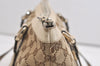 Authentic GUCCI Abbey Shoulder Tote Bag GG Canvas Leather 141470 Brown 6463J