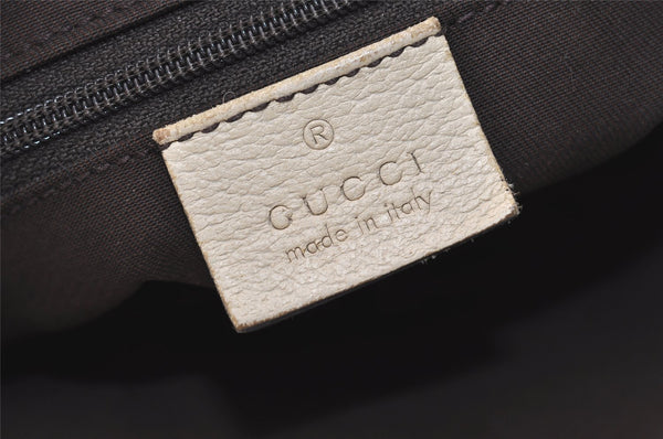 Authentic GUCCI Abbey Shoulder Tote Bag GG Canvas Leather 141470 Brown 6463J