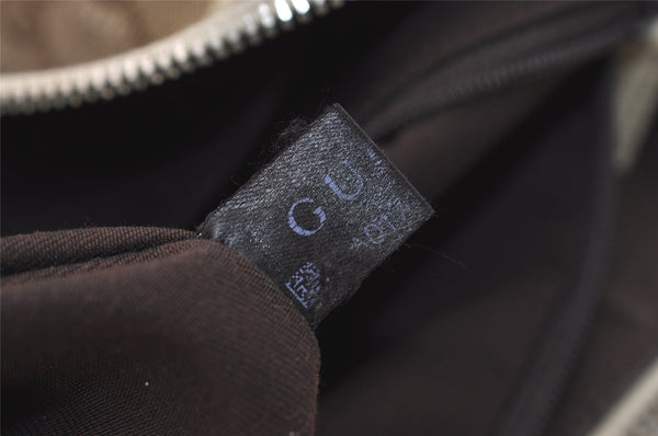 Authentic GUCCI Abbey Shoulder Tote Bag GG Canvas Leather 141470 Brown 6463J