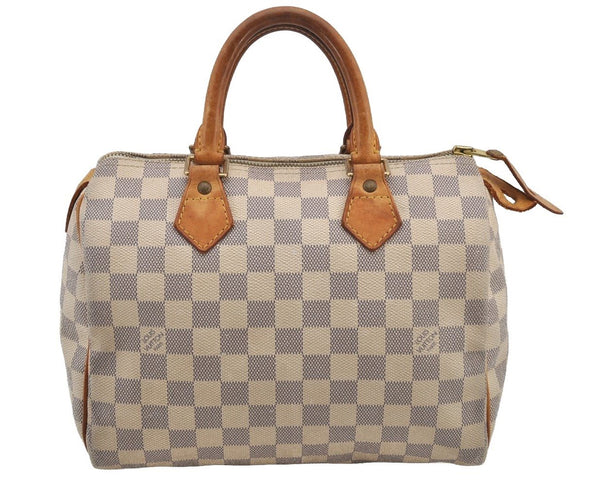 Authentic Louis Vuitton Damier Azur Speedy25 Hand Boston Bag N41534 LV 6464J