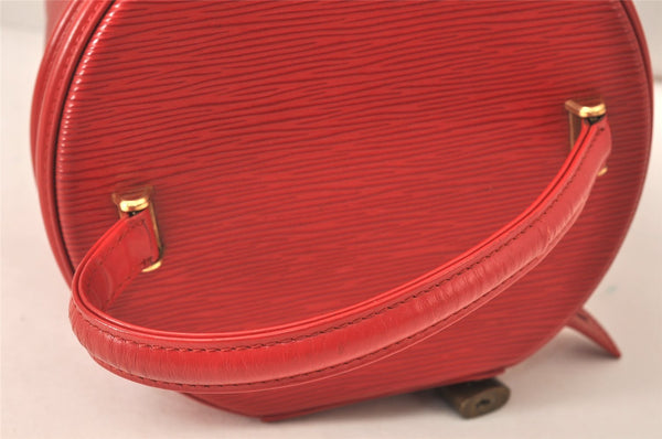 Authentic Louis Vuitton Epi Cannes Red Cosmetic Hand Bag Purse M48037 LV 6464K