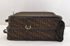 Authentic FENDI Zucca Travel Carry Garment Bag Canvas Leather Brown Junk 6466J