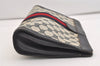 Authentic GUCCI Sherry Line Clutch Hand Bag Purse GG PVC Leather Navy Blue 6467J