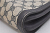 Authentic GUCCI Sherry Line Clutch Hand Bag Purse GG PVC Leather Navy Blue 6467J