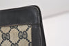Authentic GUCCI Sherry Line Clutch Hand Bag Purse GG PVC Leather Navy Blue 6467J
