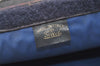 Authentic GUCCI Sherry Line Clutch Hand Bag Purse GG PVC Leather Navy Blue 6467J