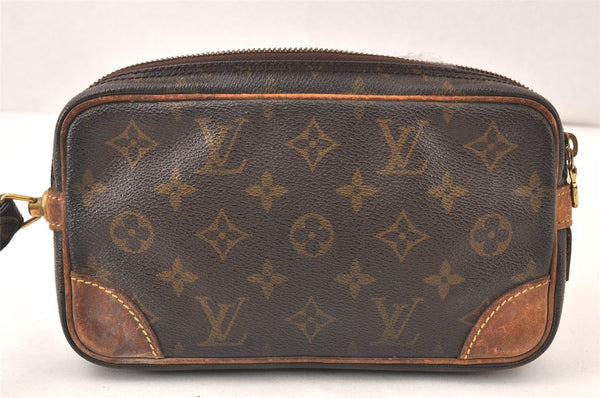 Authentic Louis Vuitton Monogram Marly Dragonne PM M51827 Clutch Bag Junk 6467K