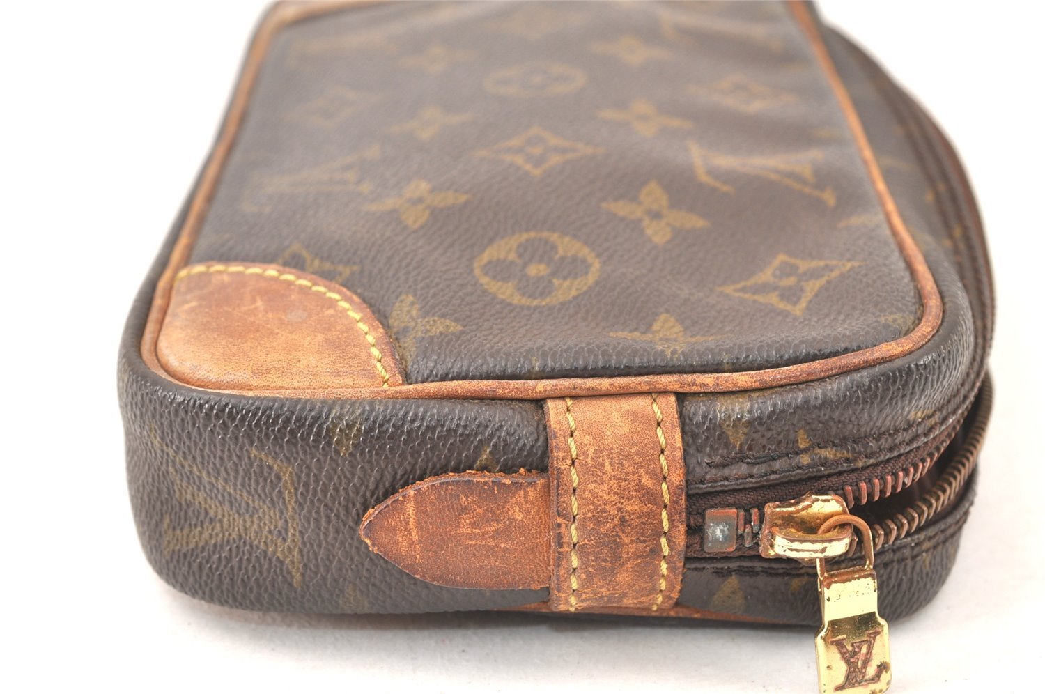 Authentic Louis Vuitton Monogram Marly Dragonne PM M51827 Clutch Bag Junk 6467K