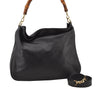 Authentic GUCCI Bamboo 2Way Shoulder Hand Bag Nylon Leather Black 6468J