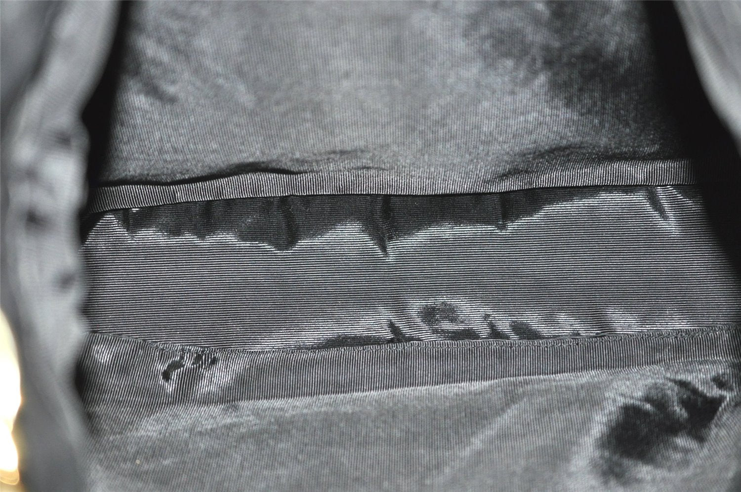 Authentic GUCCI Bamboo 2Way Shoulder Hand Bag Nylon Leather Black 6468J