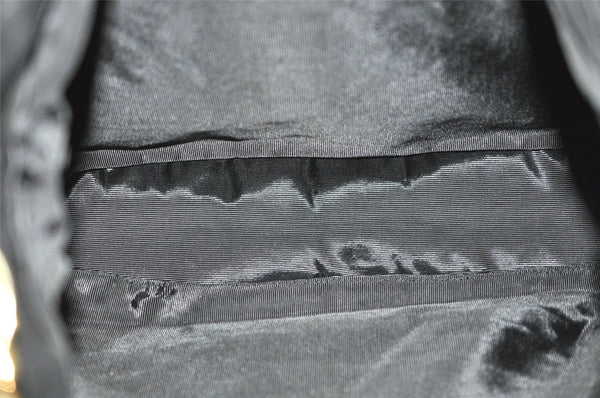 Authentic GUCCI Bamboo 2Way Shoulder Hand Bag Nylon Leather Black 6468J