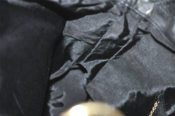 Authentic GUCCI Bamboo 2Way Shoulder Hand Bag Nylon Leather Black 6468J