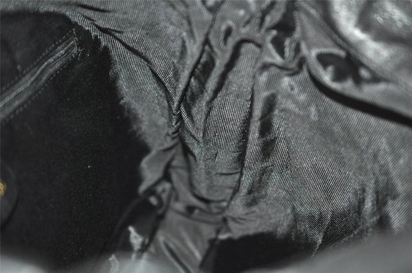 Authentic GUCCI Bamboo 2Way Shoulder Hand Bag Nylon Leather Black 6468J