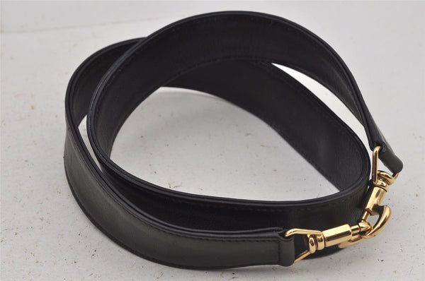 Authentic GUCCI Bamboo 2Way Shoulder Hand Bag Nylon Leather Black 6468J