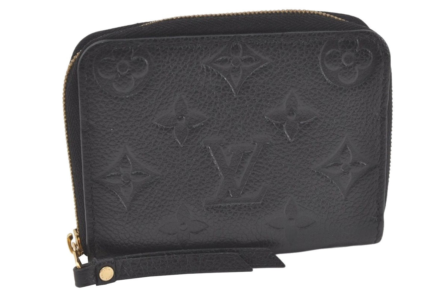 Authentic Louis Vuitton Monogram Empreinte Zippy Coin Purse M60574 Black 6468K