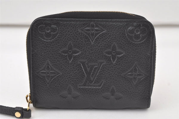 Authentic Louis Vuitton Monogram Empreinte Zippy Coin Purse M60574 Black 6468K