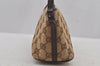 Authentic GUCCI Vintage Hand Bag Pouch Purse GG Canvas Leather 07198 Brown 6469J