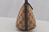 Authentic GUCCI Vintage Hand Bag Pouch Purse GG Canvas Leather 07198 Brown 6469J