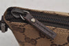 Authentic GUCCI Vintage Hand Bag Pouch Purse GG Canvas Leather 07198 Brown 6469J