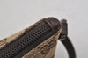 Authentic GUCCI Vintage Hand Bag Pouch Purse GG Canvas Leather 07198 Brown 6469J