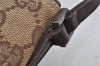 Authentic GUCCI Vintage Hand Bag Pouch Purse GG Canvas Leather 07198 Brown 6469J