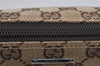 Authentic GUCCI Vintage Hand Bag Pouch Purse GG Canvas Leather 07198 Brown 6469J