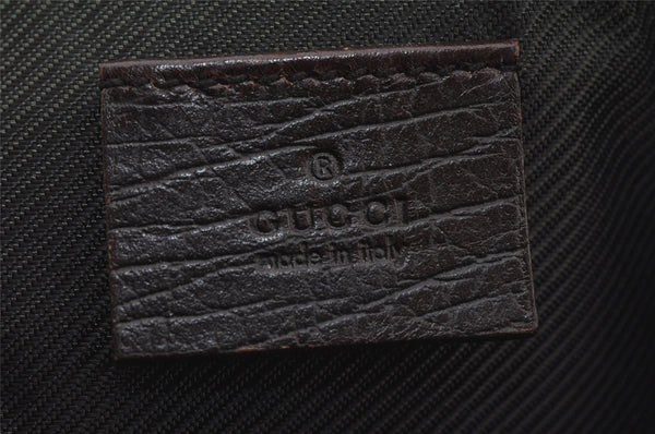 Authentic GUCCI Vintage Hand Bag Pouch Purse GG Canvas Leather 07198 Brown 6469J