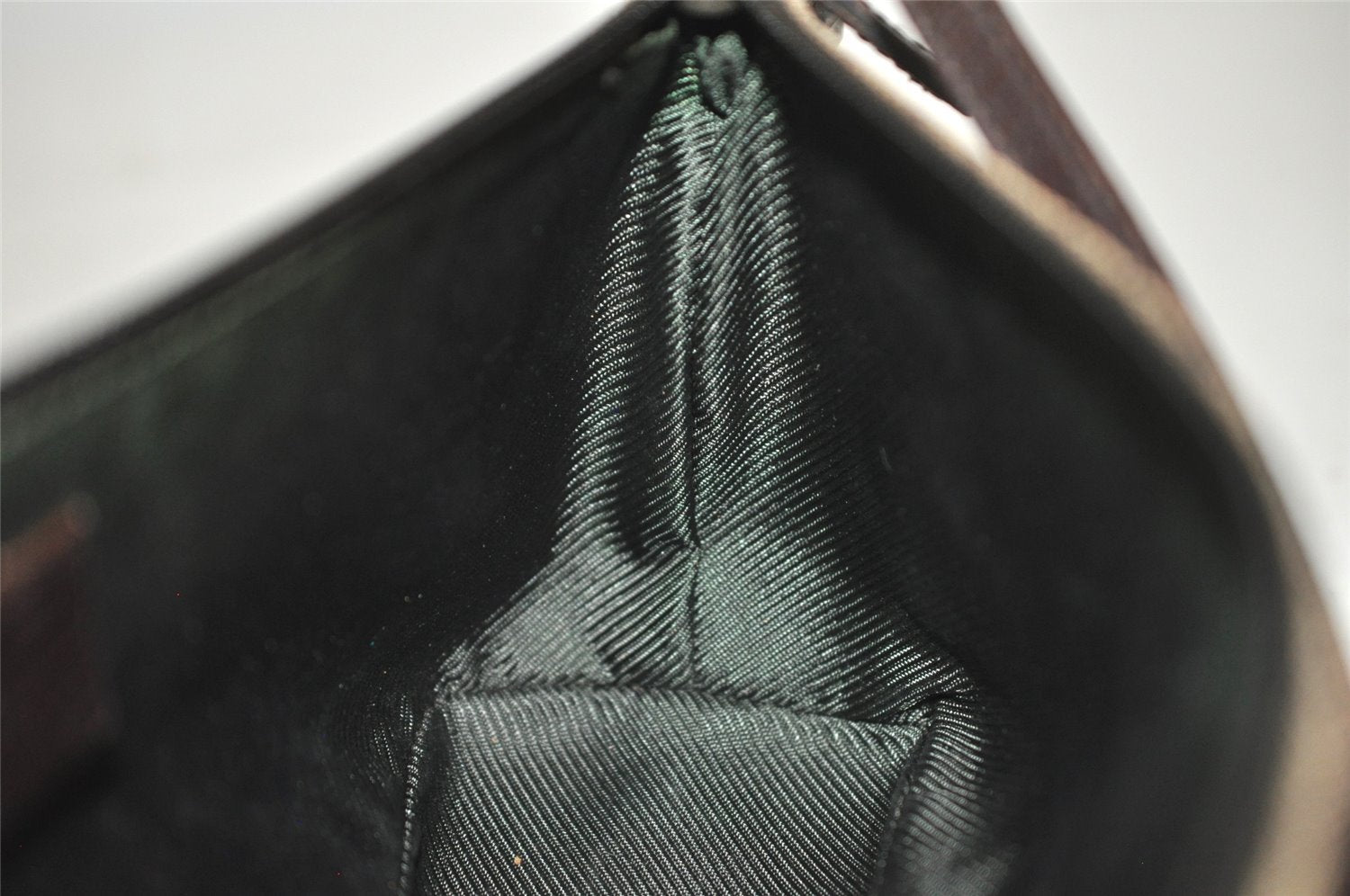 Authentic GUCCI Vintage Hand Bag Pouch Purse GG Canvas Leather 07198 Brown 6469J