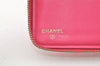 Authentic CHANEL Vintage Lamb Skin Matelasse Long Wallet Purse Pink CC 6469K