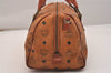 Authentic MCM Vintage Visetos Leather 2Way Shoulder Hand Bag Brown 6470J