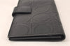 Authentic Salvatore Ferragamo Gancini Design Leather Long Wallet Black 6471K