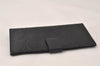 Authentic Salvatore Ferragamo Gancini Design Leather Long Wallet Black 6471K