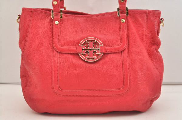 Authentic TORY BURCH Amanda Leather 2Way Shoulder Tote Bag Pink 6472J