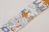 Authentic HERMES Twilly Scarf "Sur Mon Nuage" Silk White Light Blue 6472K