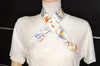 Authentic HERMES Twilly Scarf "Sur Mon Nuage" Silk White Light Blue 6472K